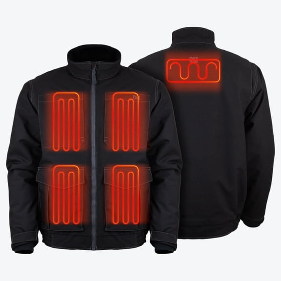 Mobile Warming UTW Pro Plus Heated Work Jacket for Men, 5 Heat Zones, 3M Thinsulate, 7.4V Battery, Black, Small