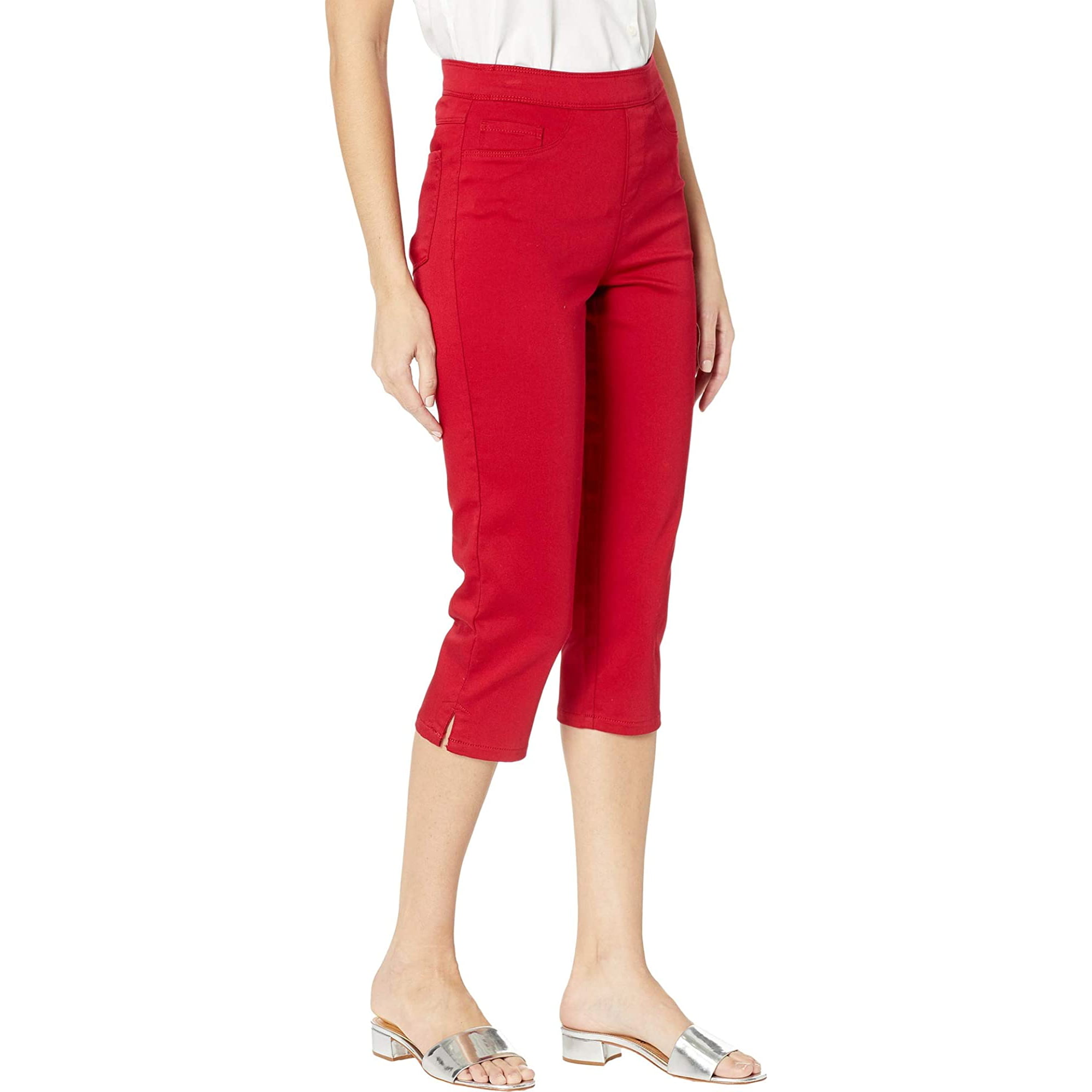 FDJ French Dressing Jeans D-Lux Denim Pull-On Capris in Red 