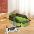 thumbnail image 6 of DOLITY Cat Bedpan Bedpan Kitty Litter Pan Cat Toilet Sifting Litter Tray green, 6 of 8