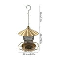 thumbnail image 2 of Gazebo Style Metal Bird Feeder for Outdoors, Heavy Duty Iron Hanging Feeder with Weather Resistant Roof for Garden, Patio, Yard, Gold Finish, Easy to Clean and Fill, 2 of 4