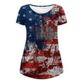 thumbnail image 5 of DDAPJ pyju Womens Plus Size Tunic Tops for Leggings 4th of July American Flag Print Casual Summer Blouses Loose Fit V Neck Button Up T-shirt Independence Day Patriotic Shirts Dark Blue XL, 5 of 6