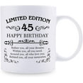 thumbnail image 2 of 45th Birthday Gifts for Women Men - 11 oz Coffee Mug - 45 Year Old Present Ideas for Mom, Dad, Wife, Husband, Son, Daughter, Friend, Colleague, Coworker (45th Birthday Gift), 2 of 7