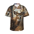 thumbnail image 1 of Balery American Wildlife Deer Forest Camisas hawaianas de manga corta para hombre, camisas playeras de corte holgado, camisas de vacaciones con botones,Large, 1 of 7