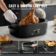 thumbnail image 3 of KFFKFF Electric Roaster Oven 20QT Turkey Roaster Oven with Self-Basting Lid 1450W with High-Dome Glass Lid with Defrost & Warm Function Adjustable Temperature Removable Pan&Rack Cool-Touch Handles, 3 of 9