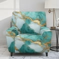 thumbnail image 2 of POLERO Green Marble Golden Texture Print Recliner Slipcover Lazyboy Recliner Chair Cover 4 Piece Stretch Couch Covers Small Reclining Cover with Pockets Furniture Protector, 2 of 7