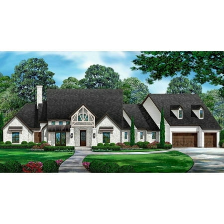 015-893: Luxury Country 3 Bed, 3 Bath Luxury Home Plan, 3797 Sq Ft: Full Blueprints with License to Build by Home Plan Marketplace - Lesuto