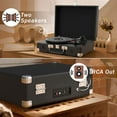thumbnail image 6 of Portable Vinyl record player C210 ,with 2 Stereo Speakers(3W each), Wireless 3-Speed 33/45/78RPM, Support Headphone Jack/USB/AUX-IN/RCA-Out, 6 of 7