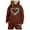 Coffee, variant on WOYY Toddler Girls Outfits Heart Print Hoodie Jogger Pants Active Sweatsuits, Sizes 2-3T