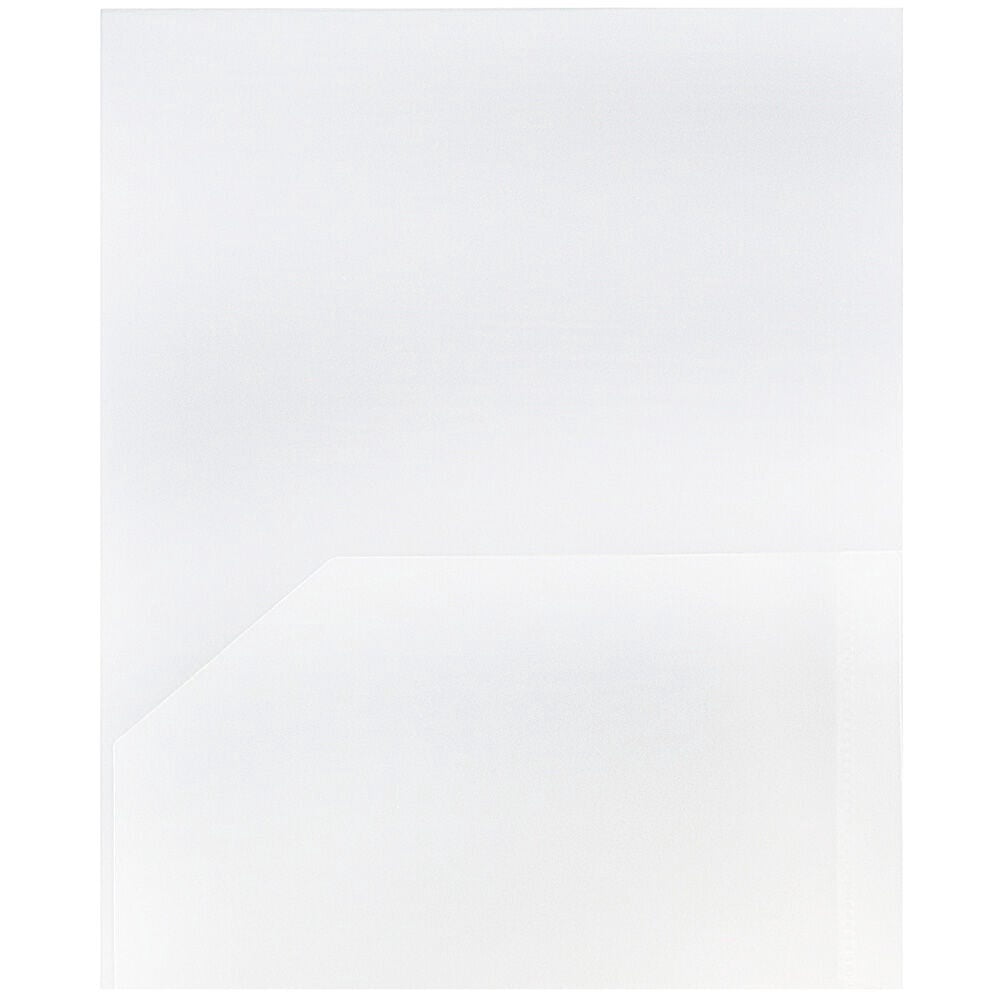 JAM Paper Plastic 2 Pocket POP Folders, School Folders, Clear, Bulk 48/Pack