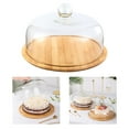 thumbnail image 6 of Axioma 2 No Stands Desert Glass Cover Serving Platter Bamboo Cheese Board Cheese Cloche S, 6 of 10