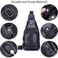 thumbnail image 4 of BULLCAPTAIN Bolso Bandolera de Cuero Casual para Hombre, Negro, 4 of 10