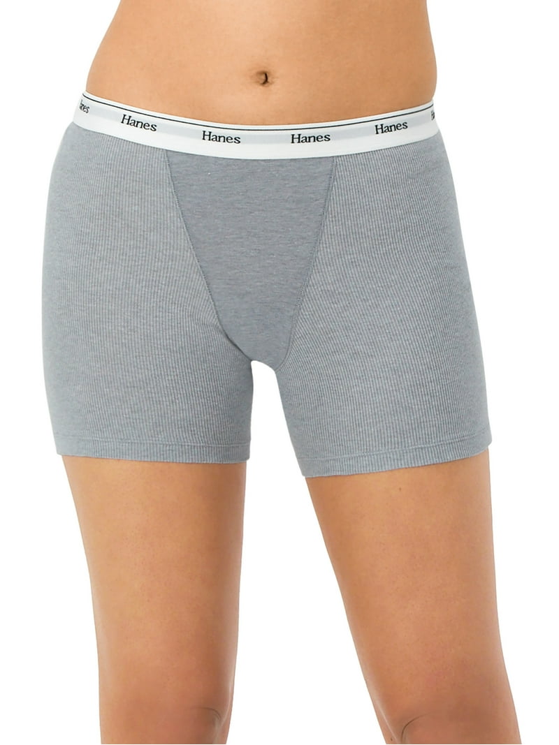 Hanes Originals Women's Mid-Thigh Boxer Briefs, Breathable