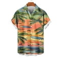 thumbnail image 3 of AHTJRT Stylish Men's Camouflage Print Button Down Short Sleeve Shirt Red 3XL, 3 of 5