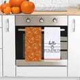thumbnail image 3 of Hello Pumpkin Stripe Kitchen Dish Towel 18 x 26 Inch Autumn Harvest Thanksgiving Holiday Hand Towels Set of 2, 3 of 6