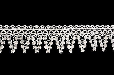 Lily 2.25" White and Ivory Venise Vintage Circular Lace Trim By Yard