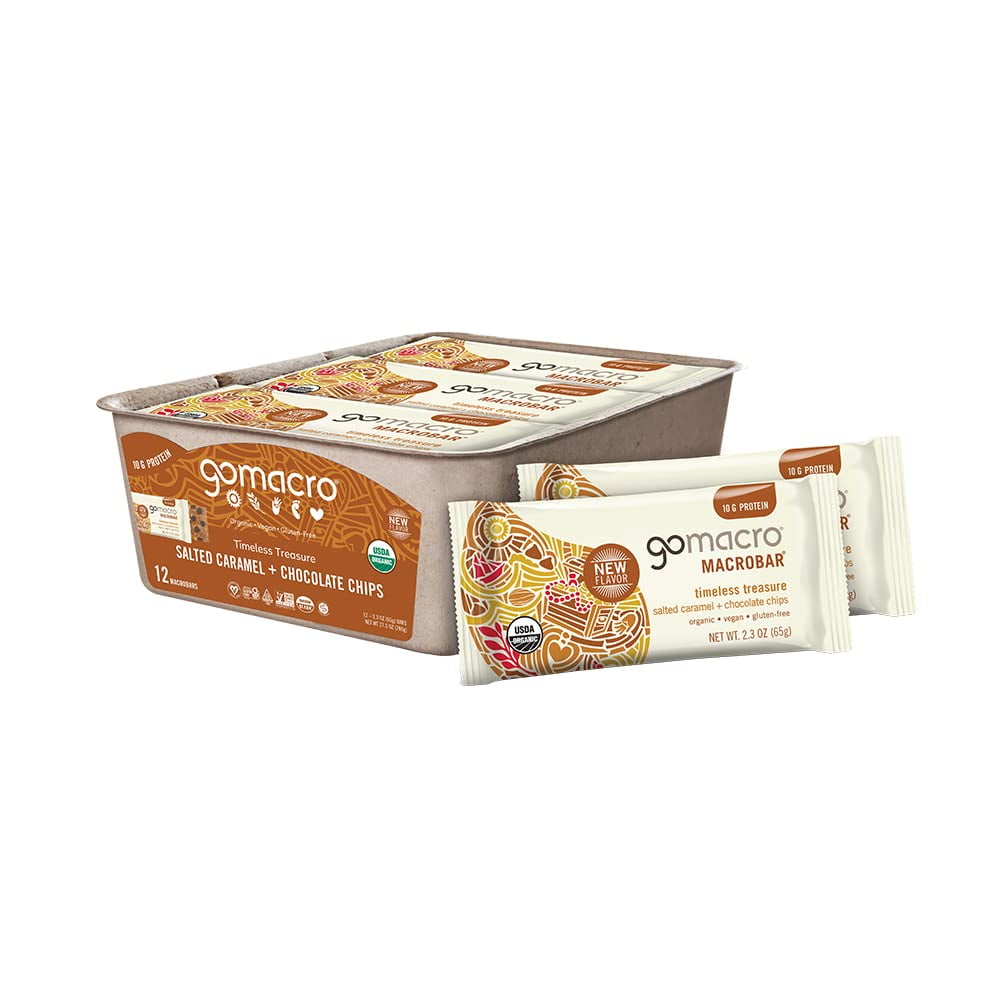 GoMacro MacroBar Organic Vegan Protein Bars Salted Caramel