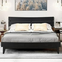 Acacia Aurora King Solid Wood Bed Frame with Headboard, Caramel