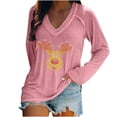 thumbnail image 1 of Blusa de manga larga con cuello en V informal para mujer a la moda, Tops de otoño Fridja bvmnju3990, 1 of 5