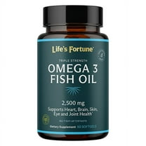 Life's Fortune Omega 3 Fish Oil Supplement for Heart, Brain, Skin, Joints, 2500 mg, 60 Softgel Cap