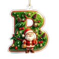thumbnail image 2 of romoty Personalized Initial Christmas Tree Letter Ornaments, Pine Needle Santa Claus Pendants, 2D Flat Acrylic Monogram Xmas Decor, 2 of 6