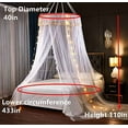 thumbnail image 3 of Princess Bed Canopy for Girls Double Layer Sheer Mesh Dome Elegant Embroidery Lace Mosquito Net Bed Curtain for Full Queen King Bed with led Stars String Lights(Grey/White), 3 of 14