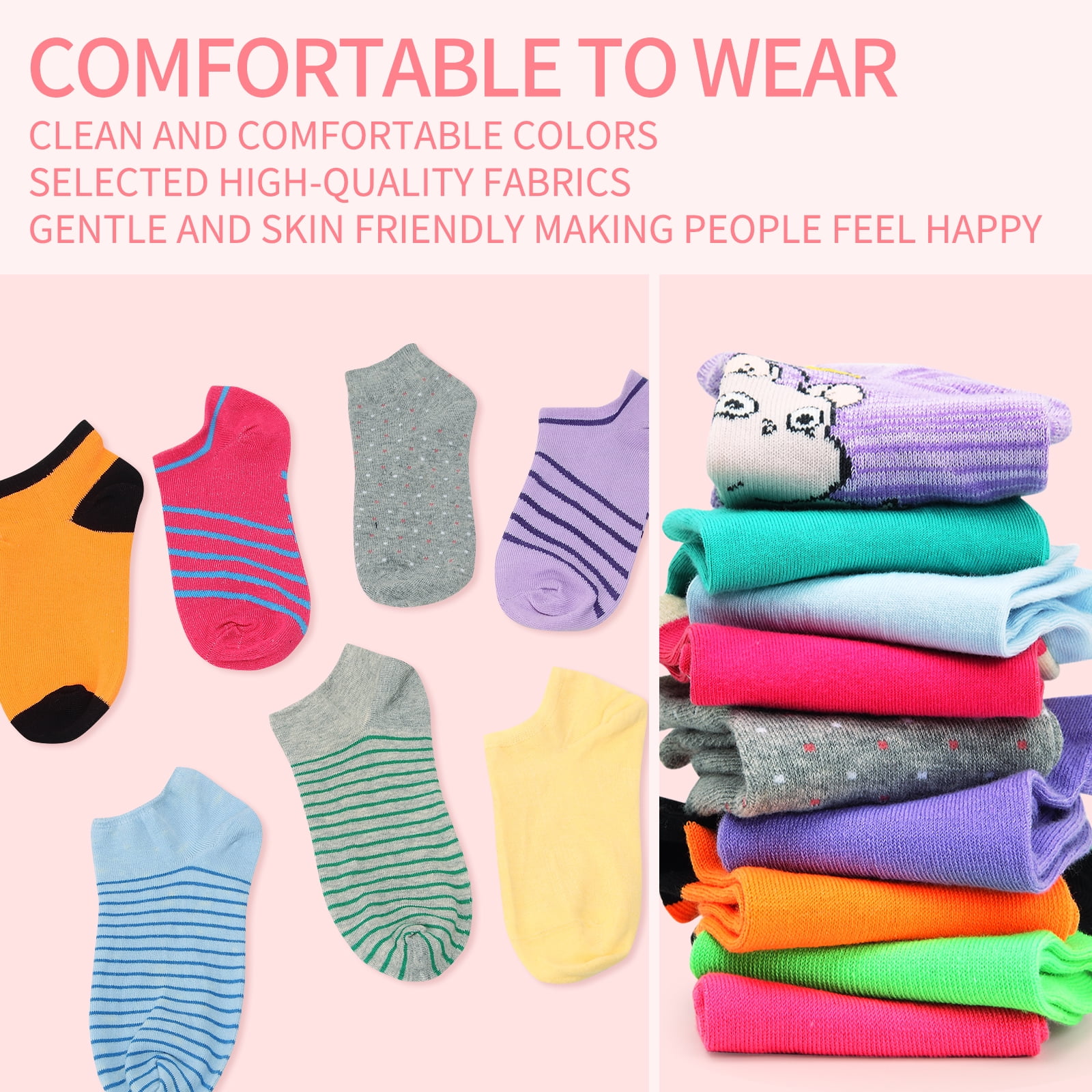 Usavemo 100 Pairs Womens Various Low Cut Ankle Socks Sample Socks Bulk Pack Value Socks for Women Size 6-11