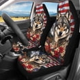 thumbnail image 3 of Pzuqiu American Flag Wolf Pattern Full Set Car Seat Cover Sets, Dustproof Accessories Durable Fit for Trucks, 3 of 10