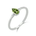 thumbnail image 2 of Gemistry Dew 14k Gold Peridot Gemstone Stackable Pear Ring, 2 of 5