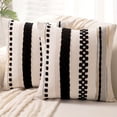 thumbnail image 4 of Velvet Throw Pillow Covers Striped Rectangular 18x18In Unbiased-Colored Sofa Pillowcases Black Velvet Pillow Covers, 4 of 6