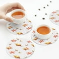 thumbnail image 4 of Leather Coasters with Heat-resistant for Drinks, Conch Shells Print No.902 -标题2 Round Shape, 4 of 5