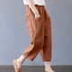 thumbnail image 4 of Moda Mujer Verano Casual Suelto Algodón Y Lino Bolsillo Sólido Pantalones Pantalones Odeerbi ODB-6, 4 of 9