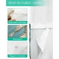 thumbnail image 3 of No Hook Shower Curtains with Snap in Liner, Coastal Seahorse Blue Green Fabric Shower Curtain, Summer Ocean Starfish Coral Double Layers & See-Through Top Window Bathroom Curtains 36''x72'', 3 of 6
