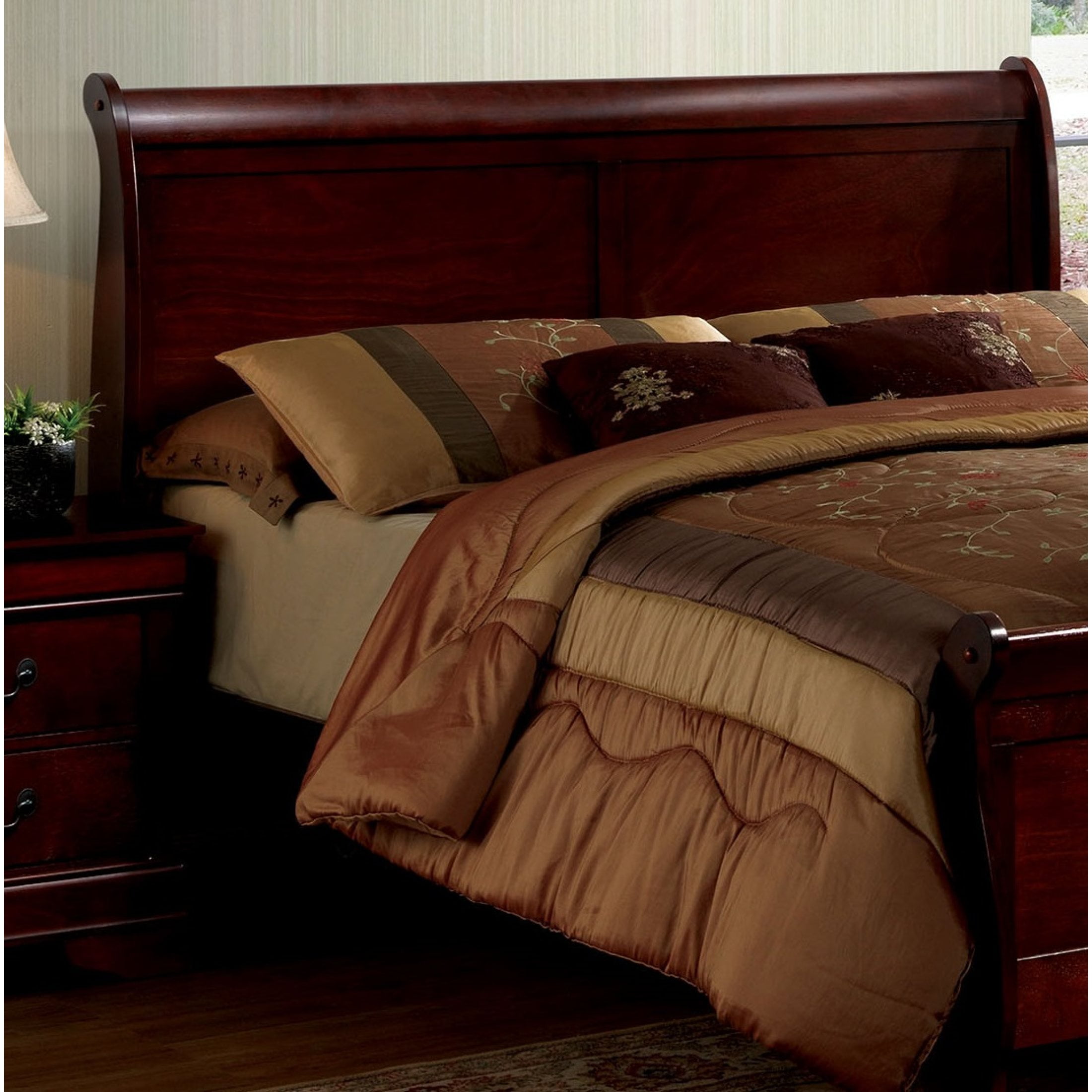 Louis Philippe III Cherry Wood Bed - On Sale - Bed Bath & Beyond - 12314381
