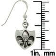thumbnail image 4 of Jewelry Trends Sterling Silver Fleur De Lis Shield Dangle Earrings, 4 of 4