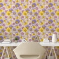 thumbnail image 3 of Ambesonne Floral Peel & Stick Wallpaper for Home, Hand Drawn Pansy Garden, 13"x100", Lavender Lilac Yellow, 3 of 6
