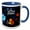 Blue/White, variant on 3drose, the Little Prince -fox Boy Flowers Planets Universe Night Illustration, 15oz Two-tone Blue Mug