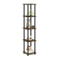 thumbnail image 3 of Furinno Turn-N-Tube 5-Tier Corner Square Rack Display Shelf, Amber Pine/Black, 3 of 5