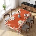 thumbnail image 3 of Coastal Coral Table Cloth Waterproof Tablecloths, Orange White Ocean Marine Nautical Beach Tablecloth Dining Table Cover for Kitchen Party Tabletop Outdoor, Rectangle Tablecloth 60x120 Inch, 3 of 9