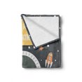 thumbnail image 2 of Astronaut Soft Flannel Fleece Throw Blanket, You Are My Spaceman Cosmic Doodle with Stars Rocket Moon Comet Galaxy UFO, Cozy Plush for Indoor and Outdoor Use, 60" x 80", Grey Multicolor, by Ambesonne, 2 of 6