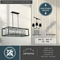 thumbnail image 4 of Catana 8L Crystal and Bronze Linear Chandelier Island Pendant Light Fixture, 4 of 12