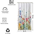 thumbnail image 2 of Stall 36"x72"Cute Purple Teal and Orange Blue Flowers Shower Curtain Set with Hooks Watercolor Botanical Bathroom Curtain Modern Minimalist Waterproof Bath Curtain Machine Washable, 2 of 6