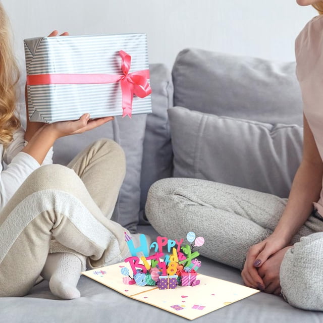 Tarjeta de con tarjeta de nota y sobre, tarjeta de cumpleaños 3D, tarjeta de felicitación de regalo de cumpleaños para adultos y Macarena Tarjeta de cumpleaños