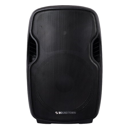 Sound Town 15-inch 2-Way Powered Portable PA/DJ Speaker with DSP/LPF/Bluetooth/USB/SD Card Reader/FM Radio, For Party, Karaoke