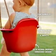 thumbnail image 3 of Acorn Adventures Toddler Swing Seat – Baby Bucket Swing for Outdoor Backyard & Porch, Adjustable Ropes, Easy Install, Weather-Resistant HDPE - Red, 3 of 7