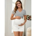thumbnail image 2 of DARING DIVA Women's Maternity Denim Over Belly High Waist Casual Shorts XL White, 2 of 7