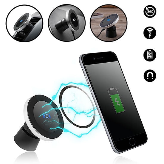 Wireless charging mount car charger with vent/dash mounts NVX