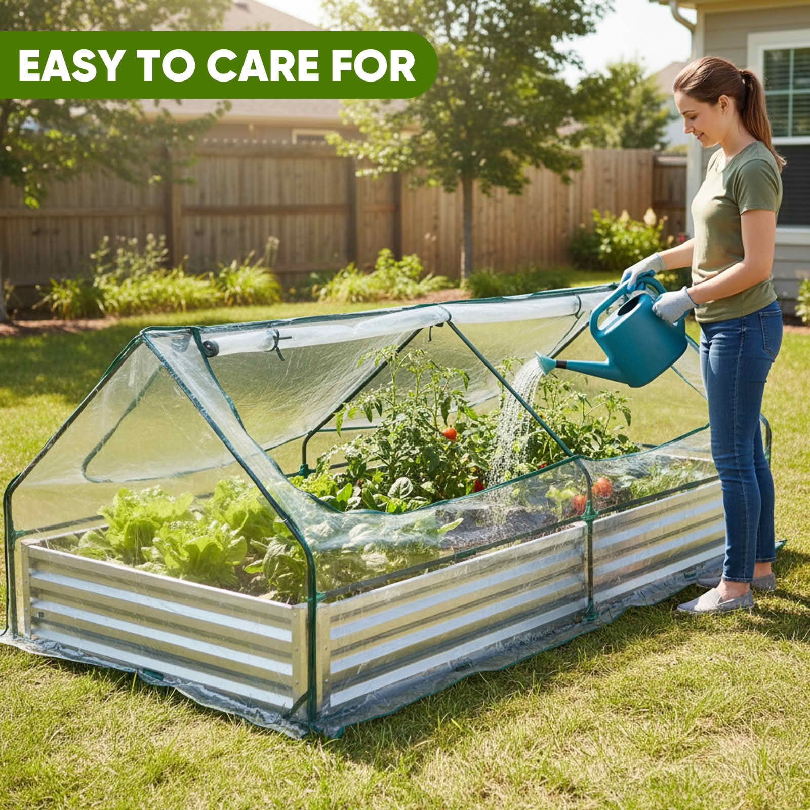 MAYEERTY Garden Greenhouse Transparent, Waterproof UV Shield with 2 Zipper Doors for Vegetables Herbs Flowers