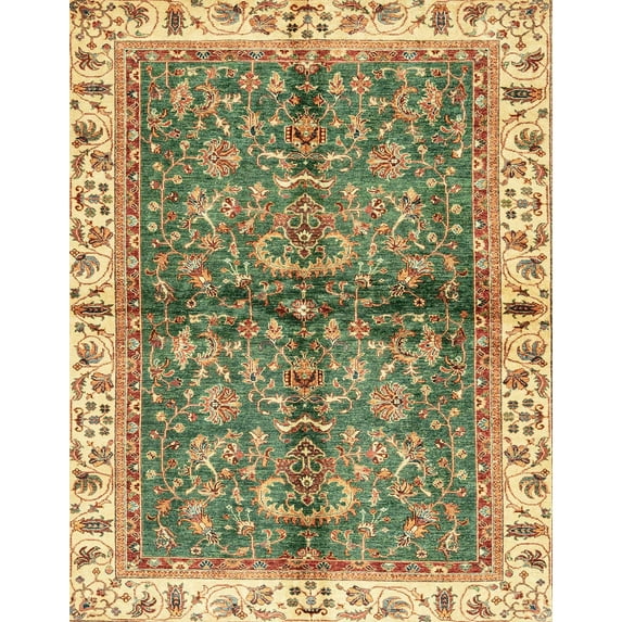 Ahgly Company Indoor Rectangle Abstract Saddle Brown Oriental Area Rugs, 6' x 9'