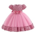 thumbnail image 3 of Flower Girl Dress Kids Lace Applique Pageant Gown Prom Dresses #Pink 18-24 Months, 3 of 4