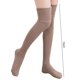 thumbnail image 2 of Xiao Hua 1 par de medias hasta la rodilla de color liso, calcetines de punto de algodón, calcetines retro hasta el muslo, negros, 2 of 5